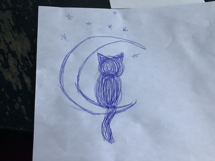 Supposed To Be A Cat Looking At The Moon