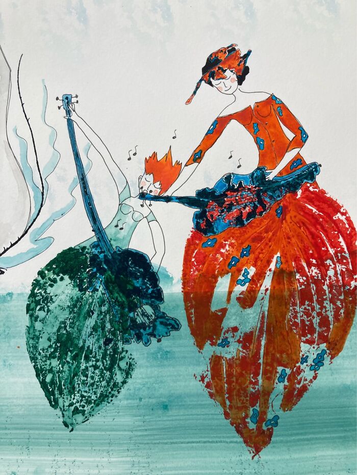 Part Of A Big Watercolour Painting