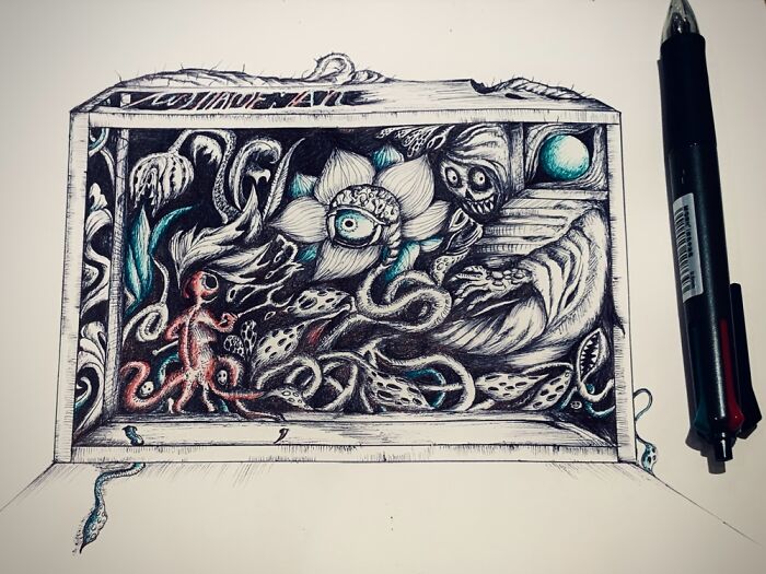 My Only 2 Draws A Bout My Dream Using Ballpoint Pen.