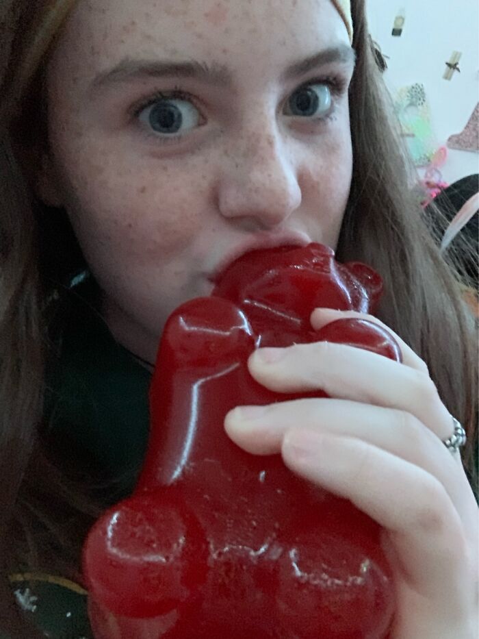 My Little Sister Got A 1lb Gummy Bear. Enough Said