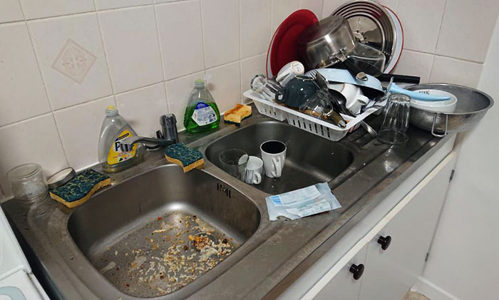 My Boyfriend Does The Dishes. The Sink After "Doing The Dishes"