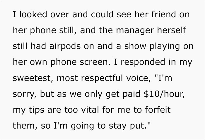Manager Tells Waitress To Leave The New Girl Alone Or She'll Lose Her Tips While She Just Sits On Their Phones, Regrets It When Things Get Out Of Hand