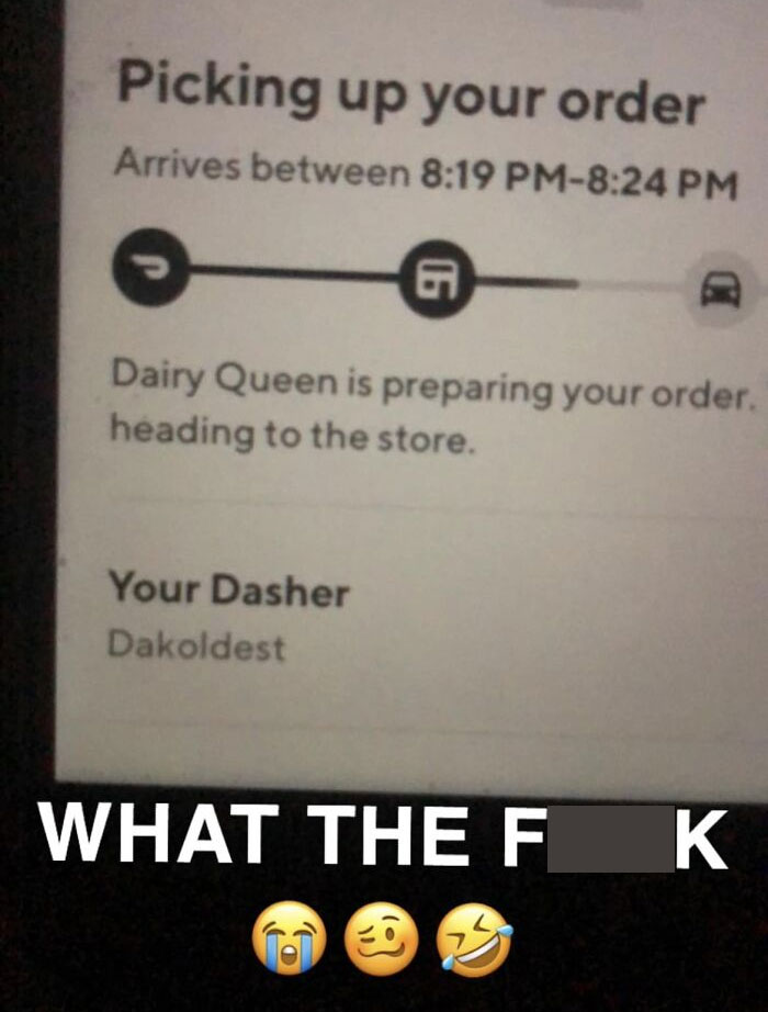 My Doordash Driver From A While Back. Was Going Thru My Camera Roll And Found This Lmaoo. This Is Indeed His Government Name Too, How I Know? He Was Posted On Our “Busted Newspaper” And His Arrest Report Said “Dakoldest”