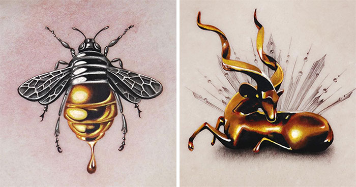 30 Dazzling Golden Tattoos Made With Precision By Manhattan-Based Tattoo Artist