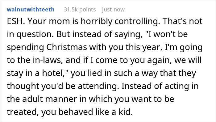 “Am I A Jerk For Skipping Christmas With My Parents Since They Won’t Treat Me Like An Adult?” “Am I A Jerk For Skipping Christmas With My Parents Since They Won’t Treat Me Like An Adult?”