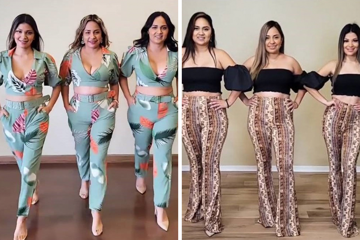 S, M And L: Three Women Try On The Same Outfit To Show How It Looks In  Different Sizes