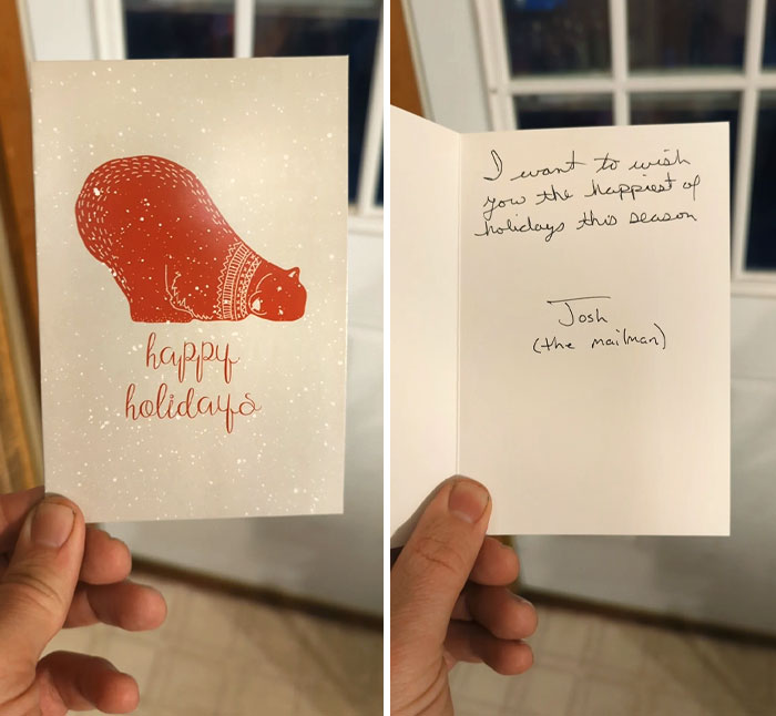 Our Mailman, Who We've Never Met, Gave Us A Christmas Card