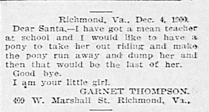 Just A Reminder To Us All What The Christmas Spirit Truly Means. (Richmond Times 1901, Via Newspapers.com)