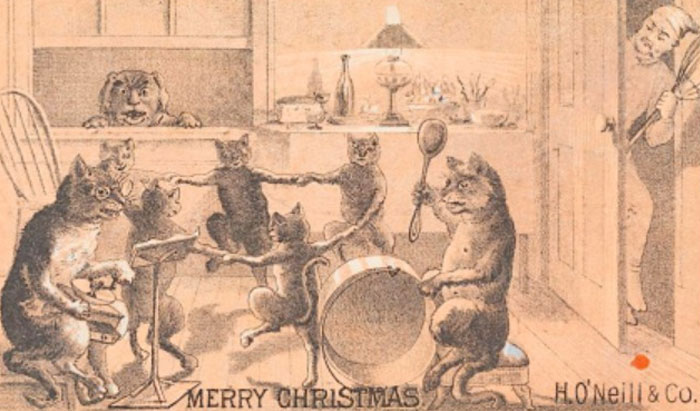 Today's Vintage Ad With Unexpected Cats Throws A Christmas Party!