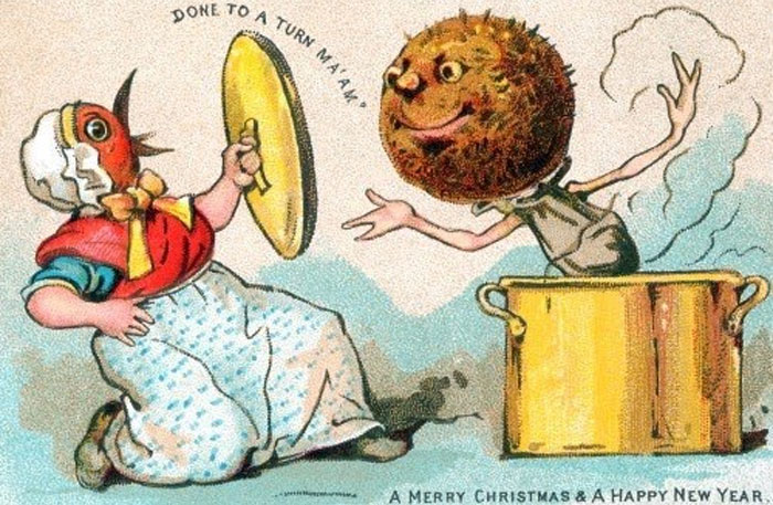 Nothing Gets Me In The Christmas Spirit Like Our Anthropomorphic Christmas Pudding Attacking The Bird-Woman Cook