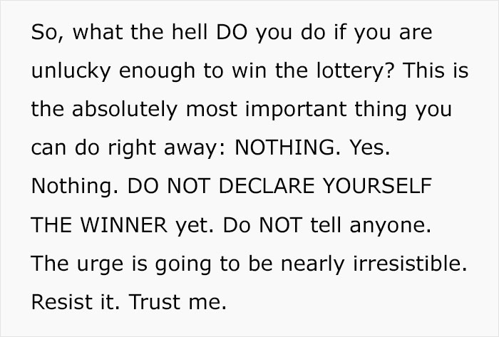 The Dark Side Of Winning The Lottery: Person Shares Examples Of How Winning Big Can Ruin Your Life