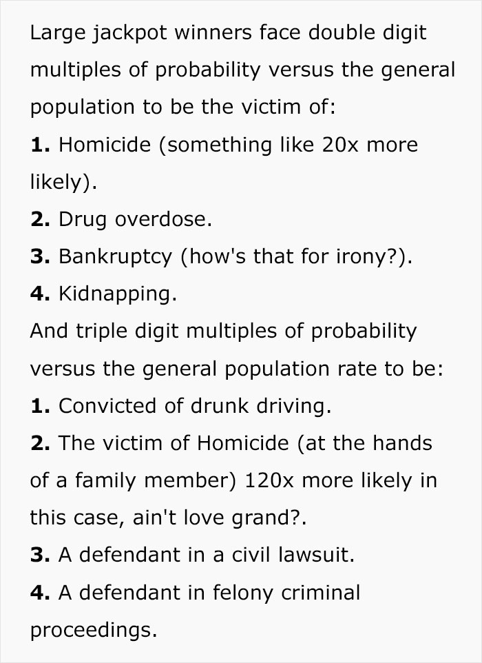 The Dark Side Of Winning The Lottery: Person Shares Examples Of How Winning Big Can Ruin Your Life The Dark Side Of Winning The Lottery: Person Shares Examples Of How Winning Big Can Ruin Your Life