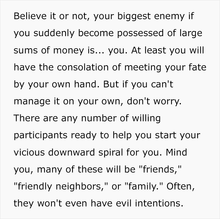The Dark Side Of Winning The Lottery: Person Shares Examples Of How Winning Big Can Ruin Your Life The Dark Side Of Winning The Lottery: Person Shares Examples Of How Winning Big Can Ruin Your Life