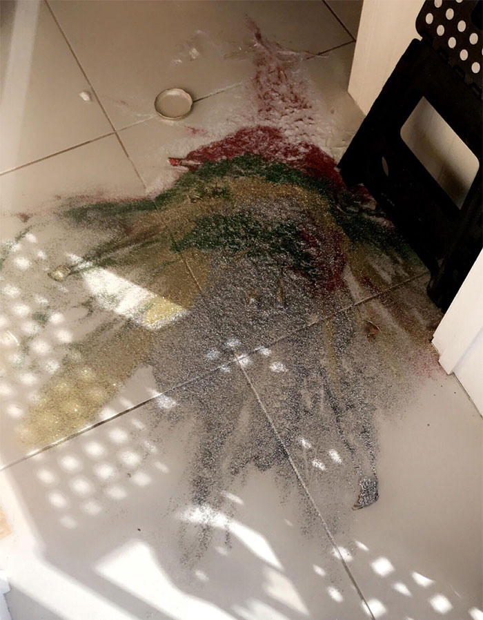 wife hid glitter berate husband for not cleaning 1