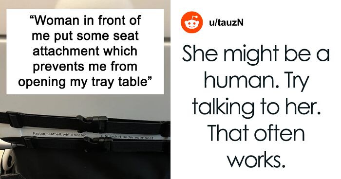 “There Is A Clip. Open It”: Woman Puts An Attachment Over Her Seat And This Person Can’t Use Their Tray Table
