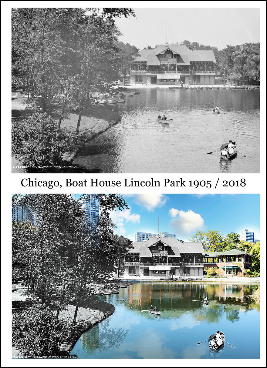 Chicago, Boat House Lincoln Park 1905 / 2018