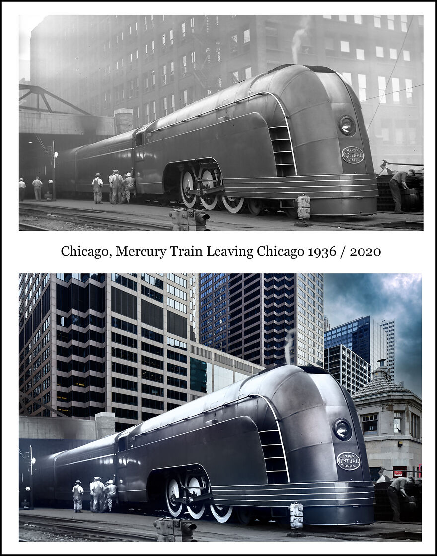 Chicago, Mercury Train Leaving Chicago 1936 / 2020