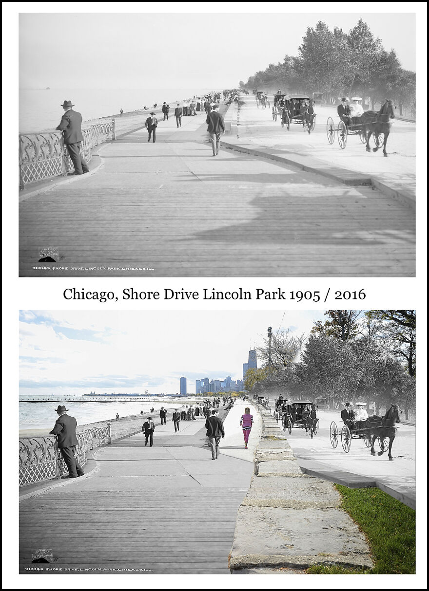 Chicago, Shore Drive Lincoln Park 1905 / 2016