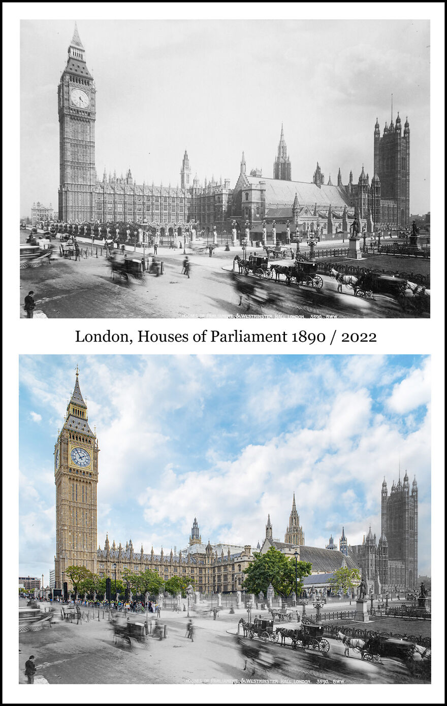 London, Houses Of Parliament 1890 / 2022