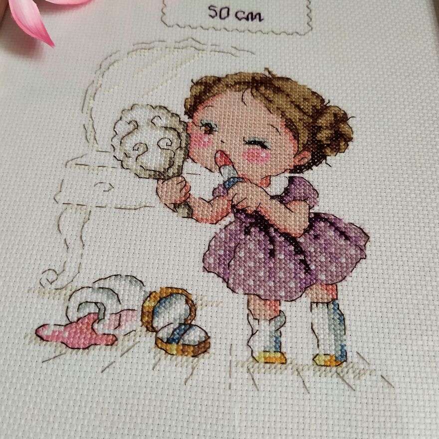 Five Of My Favorite Custom Cross-Stitched Pieces For Decorating A Girls Room