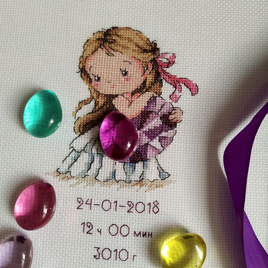 Five Of My Favorite Custom Cross-Stitched Pieces For Decorating A Girls Room