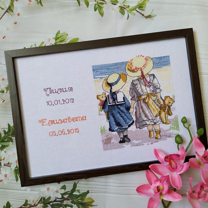 Five Of My Favorite Custom Cross-Stitched Pieces For Decorating A Girls Room