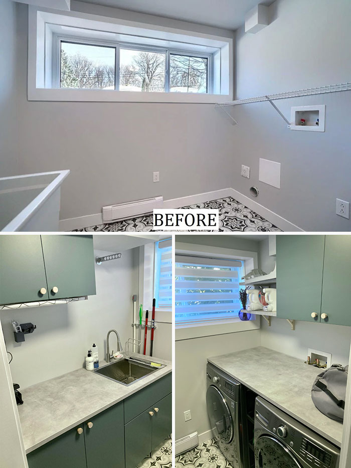 Laundry Room Remodel Using Mostly IKEA Kitchen Cabinets And Countertop