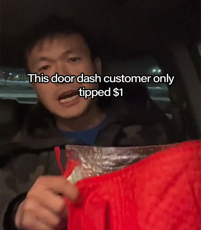 "thank you $1 tipper": A DoorDash employee ate a customer's order because he received a $1 tip