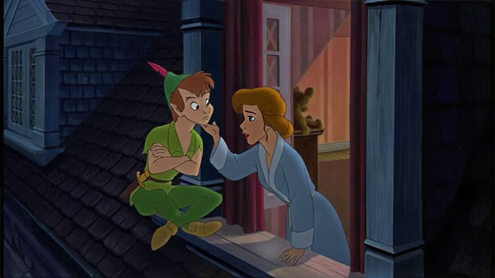 Wendy Darling and Peter Pan talking from Peter Pan