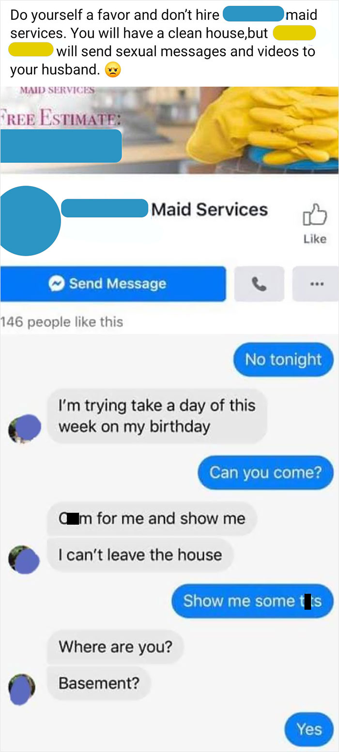 Husband Cheating On Wife With Maid. Posted On A Community Yard Sale Site