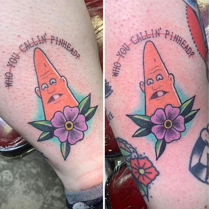 Pinhead colorful matching tattoos