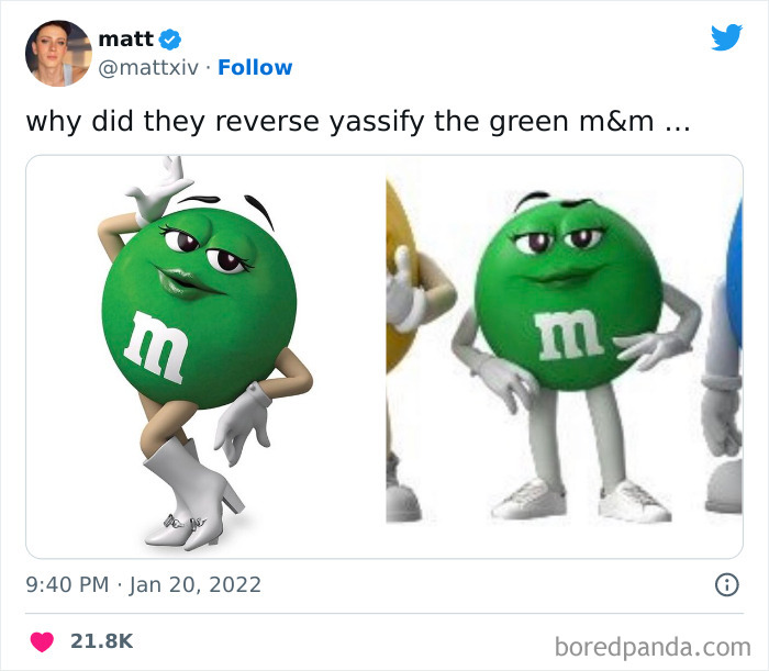 For Whatever Reason, The Green M&M Was Considered To Be Too Sexy
