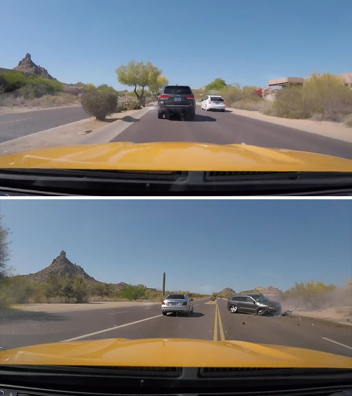 Karma para un conductor temerario en Scottsdale, Arizona