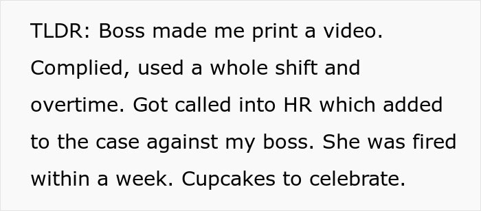 "A Monkey Could Do Your Job": Karen Manager Orders Employee To Print A Video File, Gets Fired "A Monkey Could Do Your Job": Karen Manager Orders Employee To Print A Video File, Gets Fired