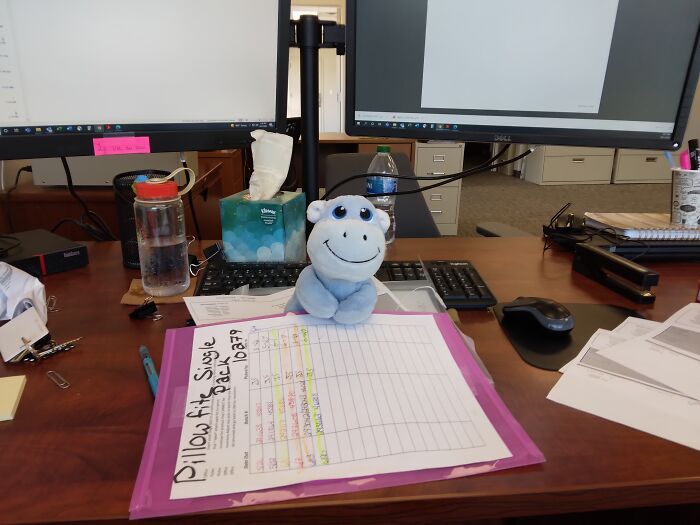 Not Mine, It's My 5yr Olds Hippo. When She Was A Baby She Couldn't Say Hippo She Called Him Poepoe, The Name Stuck. She Brought Him In The Car One Day On The Way To Daycare & I Thought She'd Enjoy A Picture Of Poepoe At Work. So Here We Are