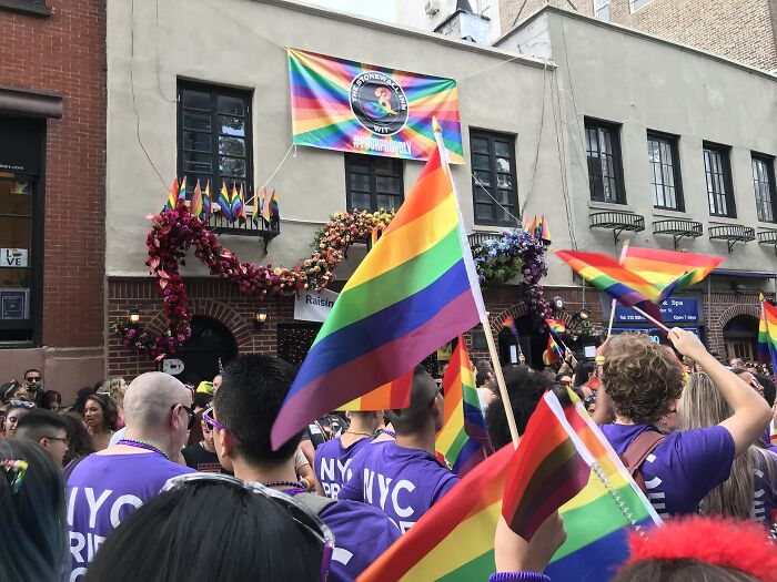 LGBTQ+ Movement parade in the streets of New York city 