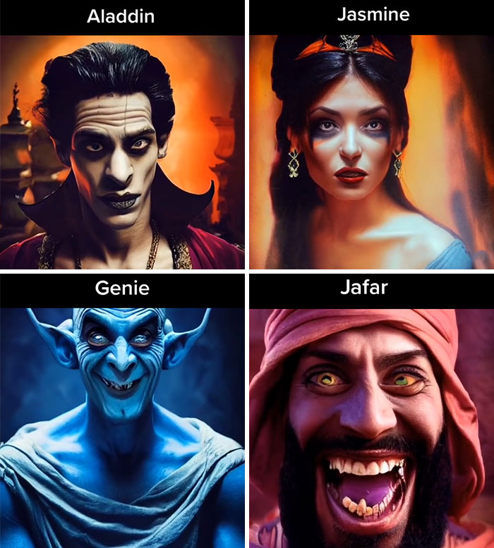 Asking AI To Show "Aladdin" Characters As Vampires