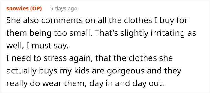 Maman demande conseil à Internet après que son MIL ait commencé à surveiller les vêtements qu'elle a donnés à ses petits-enfants