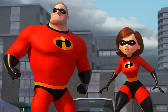 Bob Parr Mr. Incredible and Helen Parr looking from The Incredibles