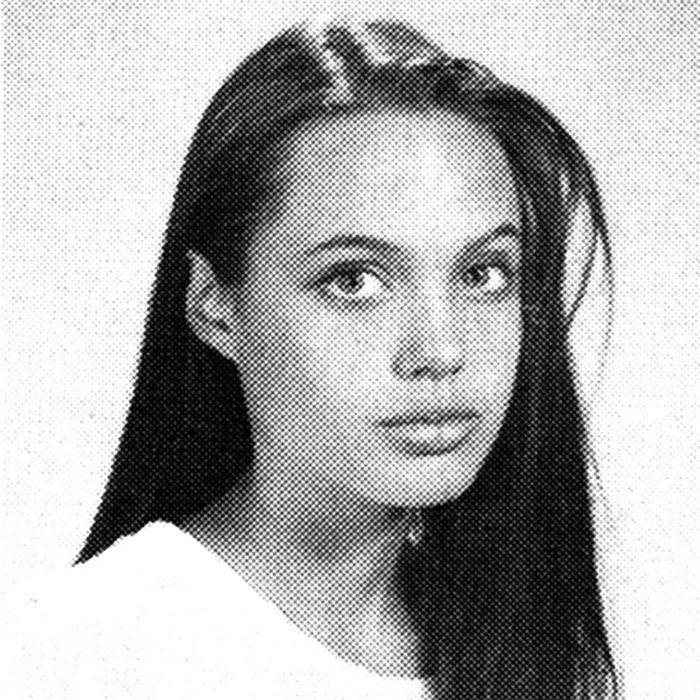 Picture of Angelina Jolie in yearbook