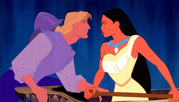 John Smith and Pocahontas looking at each other from Pocahontas