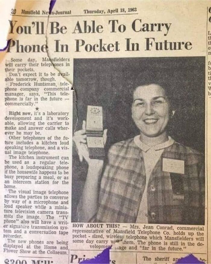 Mobile Phones Were Predicted 59 Years Ago. It Was Predicted In 1963 That We Would Have Mobile Phones In The Future, Zoom In And Have A Read!