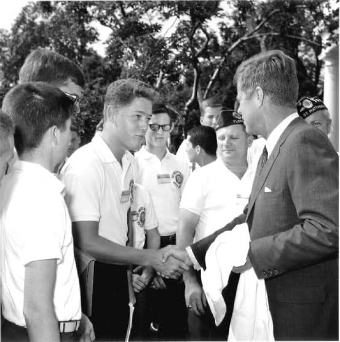In 1963, Bill Clinton Shook Hands With President John F. Kennedy In The Rose Garden Of The White House. Clinton Was 16 Attending The American Legion Boys Nation Program