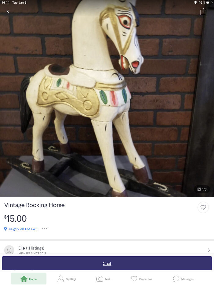 Vintage Rocking Horse On Kijiji Ads For Sale. This Horse Has Seen Things!