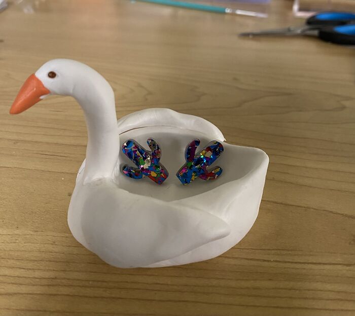 My Latest Clay Creation A Goose Trinket Boat