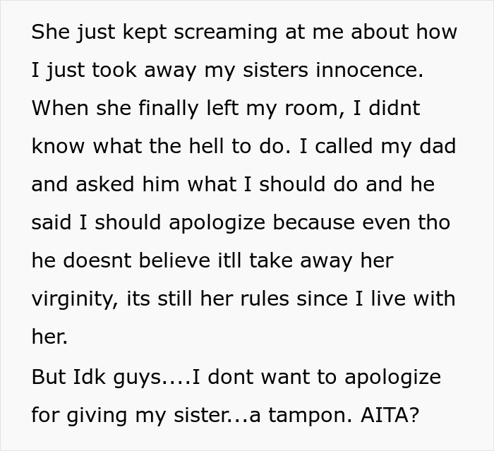 14-Year-Old Wants To Go Swimming During Her Period, So Her Sister Teaches Her How Tampons Work, Christian Mother Goes Ballistic