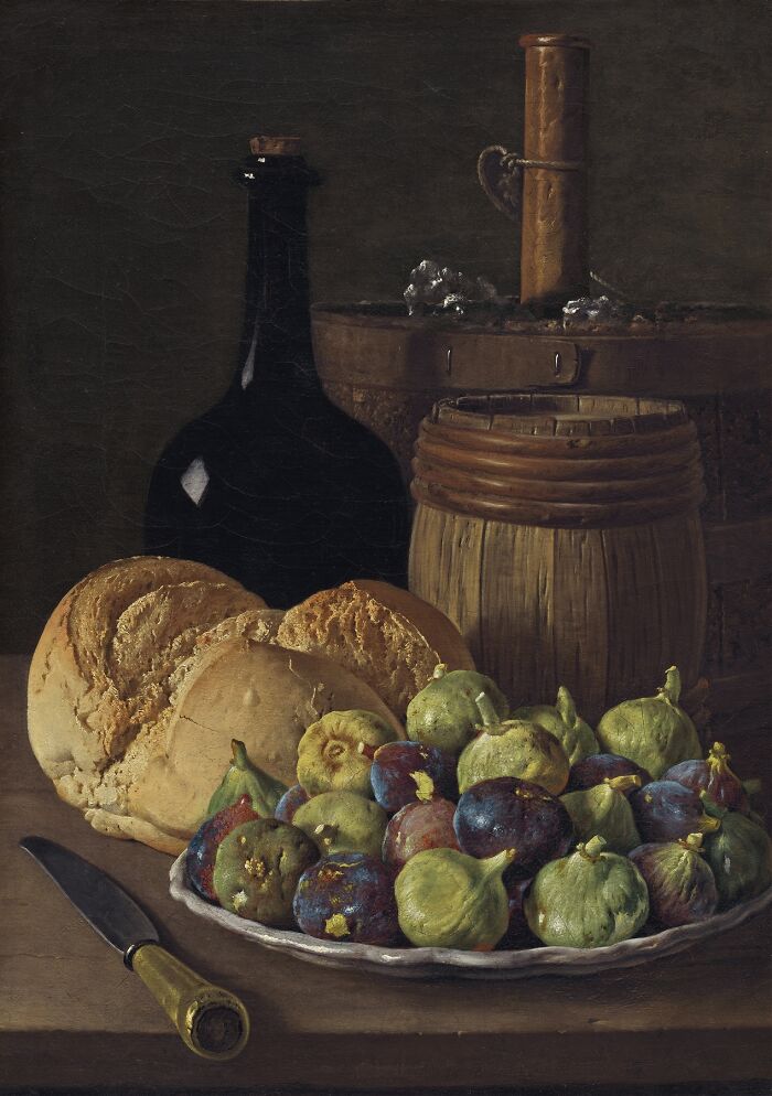 Still Life With Figs And Bread By Luis Meléndez