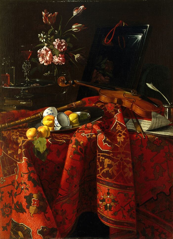 Still Life With Musical Instruments By Cristoforo Munari