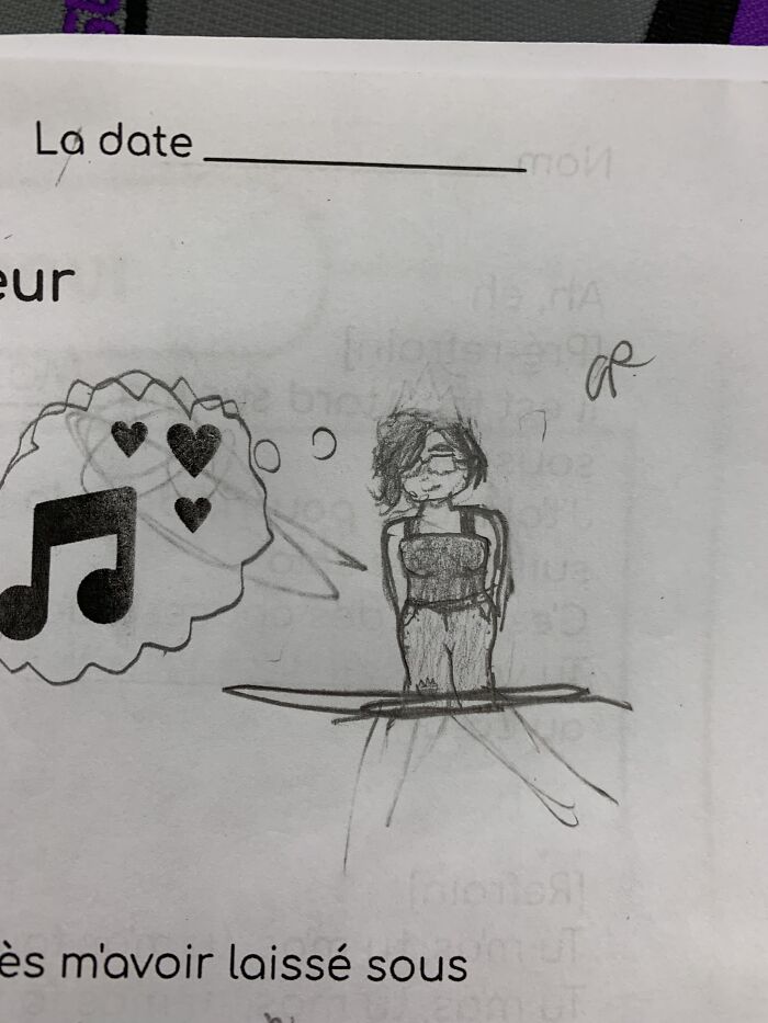 A Doodle I Did In French Class, It’s The Size Of My Thumb