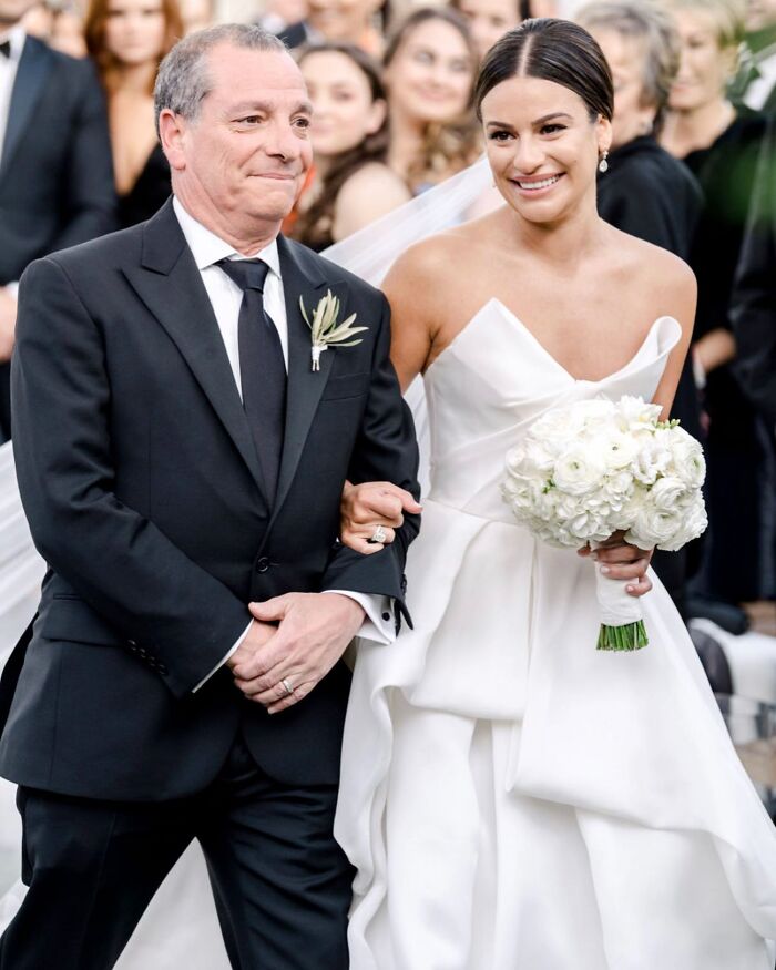 Lea Michele With Her Father Mark David Sarfati
